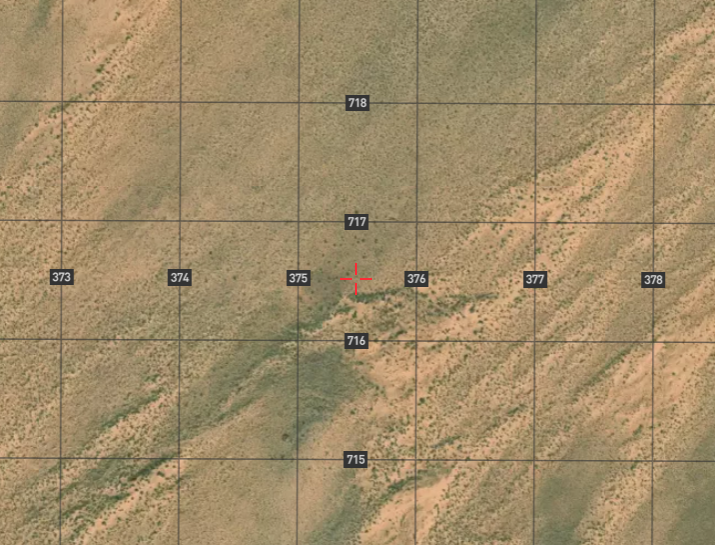 MGRS grid overlay on map