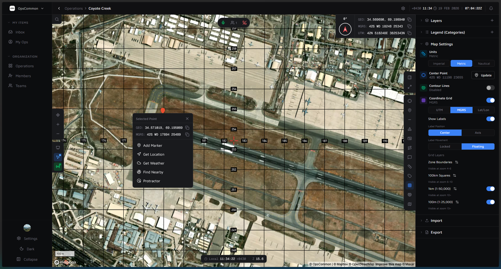 OpsCommon collaborative mapping interface